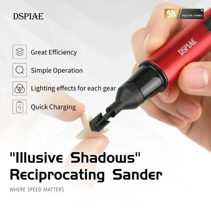 USB Electric Reciprocating Sander Pen – Mini Sanding Tool with 3 Heads & Self-Adhesive Sandpaper for Precision Craft Work