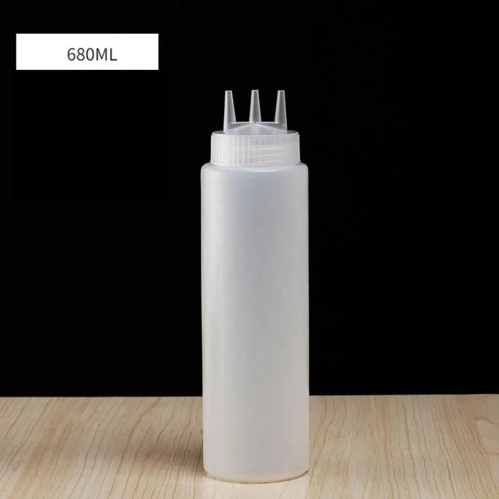 Plastic Squeeze Sauce Bottle – Graduated Jam & Salad Container with 3 Nozzles