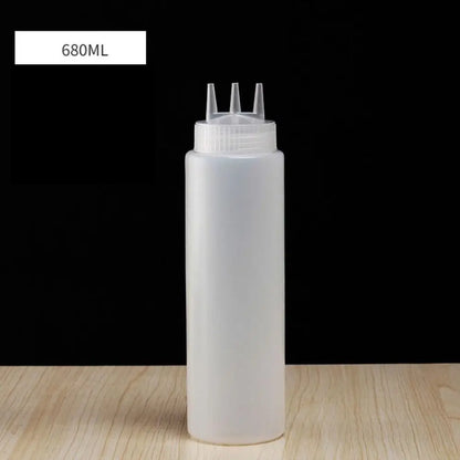Plastic Squeeze Sauce Bottle – Graduated Jam & Salad Container with 3 Nozzles