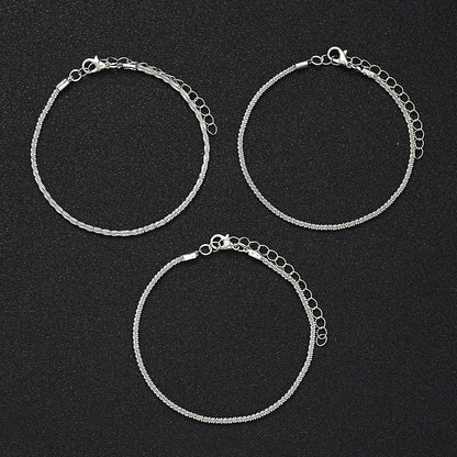 5pcs Boho Vintage Metal Anklet Set – Butterfly, Star & Heart Pendant Pearl Foot Bracelets for Women, Beach Fashion Jewelry Accessory
