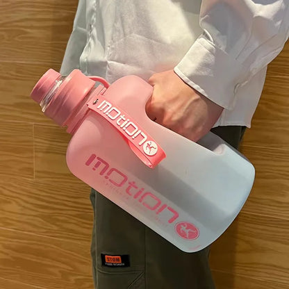 2-Liter Sports Water Bottle with Straw: Large Capacity Fitness Gradient Kettle - Outdoor Plastic Portable Hydration Companion with Scale