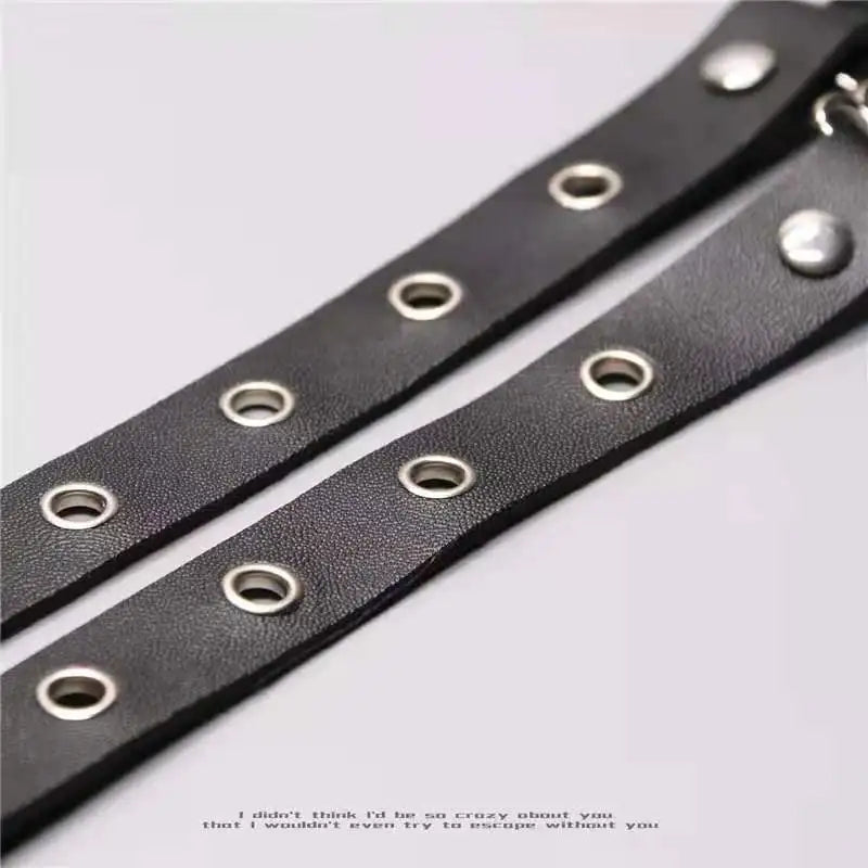 Sexy Elastic Heart Harness Garter Belt – Fashion Goth Bondage Leather Thigh Lingerie for Stockings