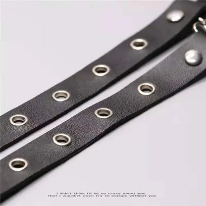 Sexy Elastic Heart Harness Garter Belt – Fashion Goth Bondage Leather Thigh Lingerie for Stockings