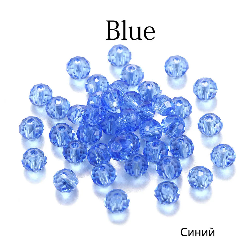 70–300pcs Czech Crystal Glass Beads Set (3–8mm) – Faceted Translucent Colorful Spacer Beads for DIY Jewelry, Bracelets & Craft Making