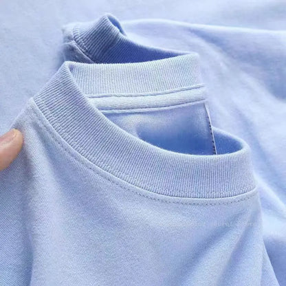 Unisex 400g Heavyweight Cotton T-Shirt - Loose-Fit Thick Short Sleeve Summer Tee