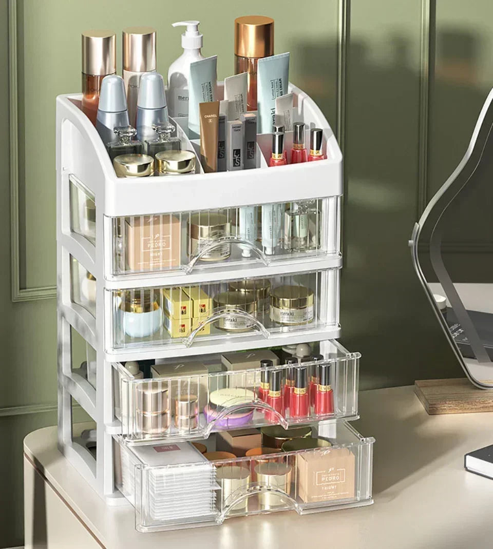 Hot Drawer Makeup Organizer – Large Capacity Plastic Storage Box, Lipstick Holder & Office Supplies Organizer