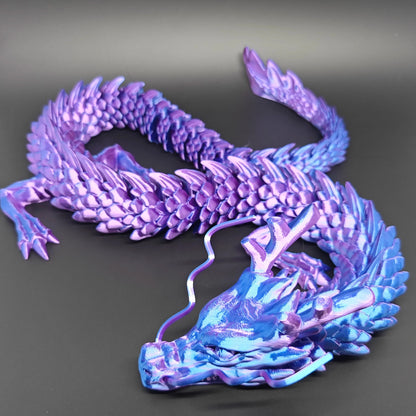 3D Printed Gem Dragon Fidget Toy - Articulated Rotatable Crystal Dragon Gift