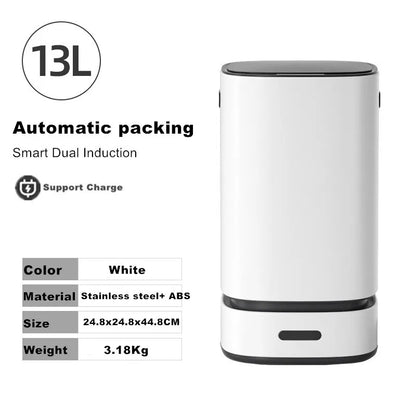 13L Smart Automatic Trash Can — Large Capacity Electric Rubbish Bin for Bathroom, Kitchen & Home