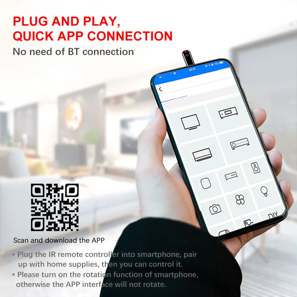 Universal Mini Infrared Transmitter for iOS Smartphones - Smart Remote Controller Replacement for TV, Air Conditioner, Fan, Camera, and More