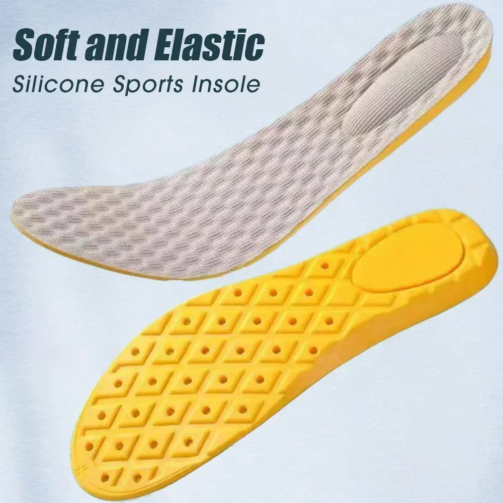 4PCS Soft Latex Memory Foam Insoles – Breathable Orthopedic Shoe Inserts for Men & Women Sports Running Foot Support Cushion Pads
