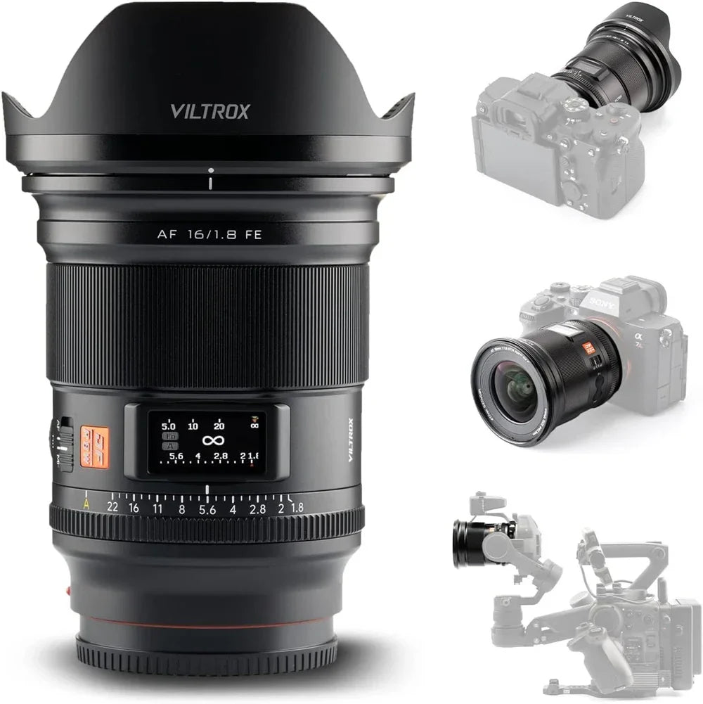 Viltrox AF 16mm F1.8 FE Wide Angle Fisheye Lens – Full Frame Camera Lens for Sony E Mount A7II, A7III, A7IV, A7SIII, A7RV, ZVE1