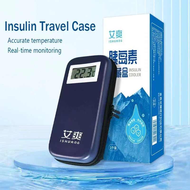 Electronic Display Insulin Cooler Bag – Portable Insulated Travel Case for Diabetics, Temperature Control Medicine Storage Box (No Ice Pack Needed)