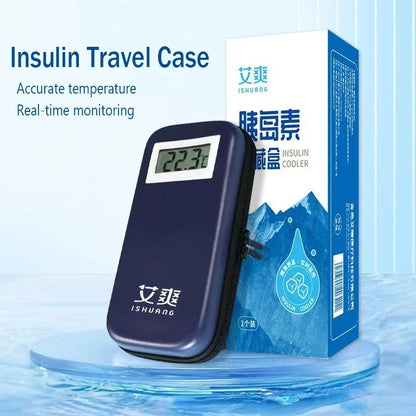 Electronic Display Insulin Cooler Bag – Portable Insulated Travel Case for Diabetics, Temperature Control Medicine Storage Box (No Ice Pack Needed)