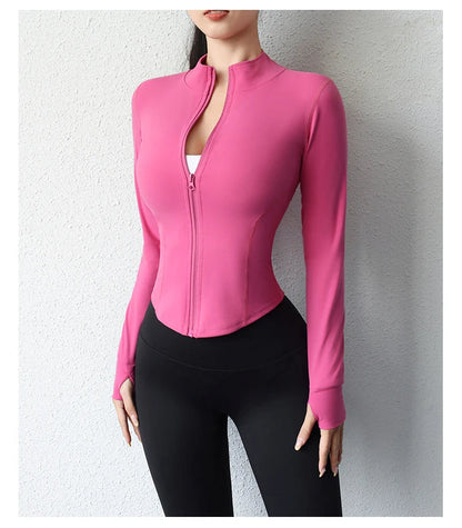 2024 Yoga Essential: New Short Sports Jacket - Women's Fitness Clothes, Slimming Body Sculpting with Zipper, Yoga Jacket