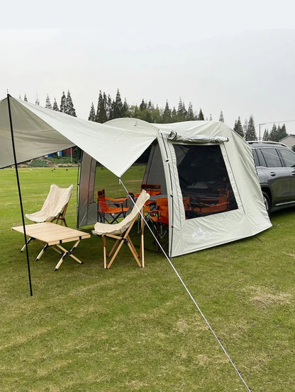 Lohascamping Car Box Docking Tent – Portable Waterproof SUV Tail Tent for 3-4 People, Large Dome Sunshade Tunnel Style Tent
