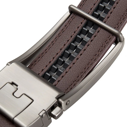 Genuine Leather Men's Click Belt – Luxury Designer Automatic Buckle for Jeans, High-Quality Waist Strap