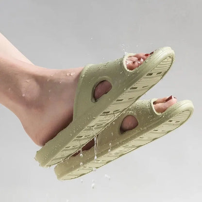 Feslishoet Unisex EVA Non-Slip Soft Bottom Shower Slippers – Quick-Drying Punching Bathroom Footwear