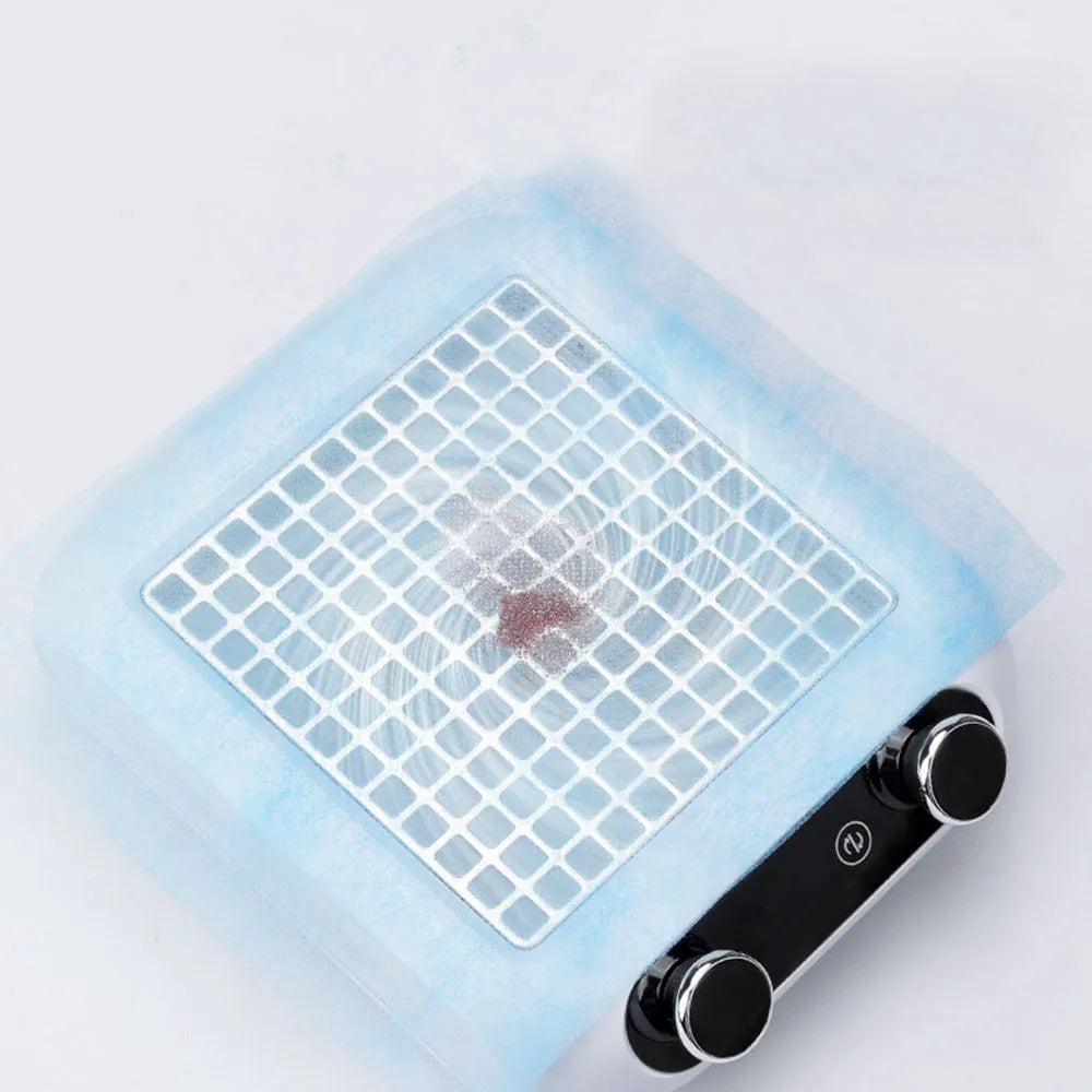 100pcs Disposable Nail Art Vacuum Dust Collector Filter Paper – Pink, Blue & White Manicure Machine Accessories