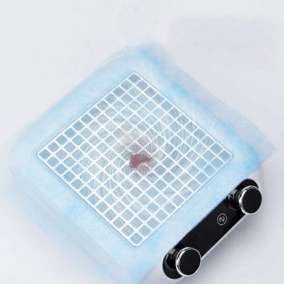 100pcs Disposable Nail Art Vacuum Dust Collector Filter Paper – Pink, Blue & White Manicure Machine Accessories