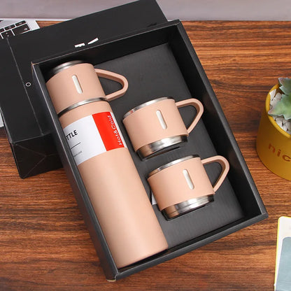 500ML 304 Stainless Steel Vacuum Insulated Bottle Gift Set - Office Business Style Coffee Mug - Portable Flask Carafe Thermos