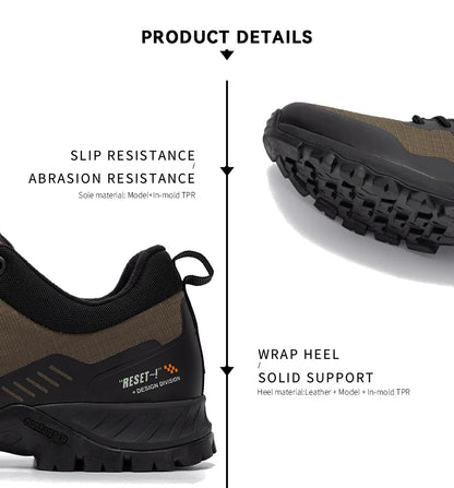 Baasploa Men’s Waterproof Hiking Shoes — Anti-Skid, Wear-Resistant Outdoor Travel Sneakers