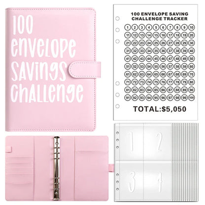 100 Envelope Challenge Binder – Savings Challenge Loose-Leaf Budget Binder with Cash Envelopes, Money Organizer System