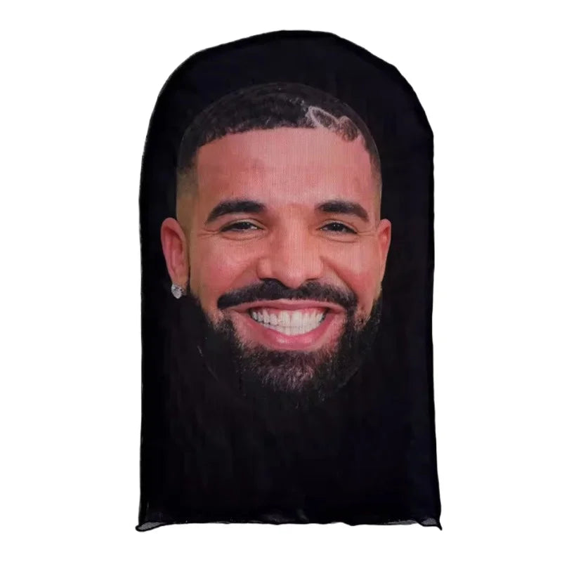 3D Printed Kanye Mask – Elastic Mesh Full Face Cosplay & Party Hood for Men & Women, Hip Hop Streetwear Balaclava