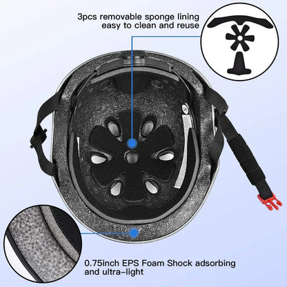 Skateboard Helmet for Adults & Kids – Skate Helmet for Youth, Adult Skateboarding & Scooter Safety Helmet for Skating
