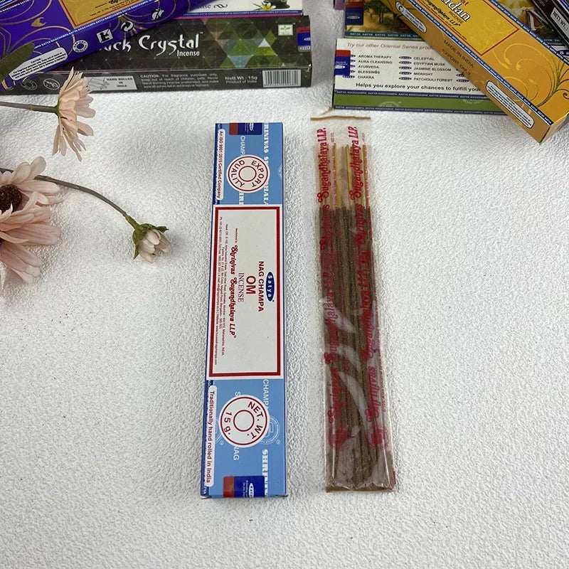 5BOX NAG Champa Indian Incense Set – Satya Handmade Sticks with 6 Aromatic Scents for Home & Meditation