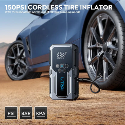 UTRAI 1500A Car Jump Starter - Portable Power Bank with 150PSI Air Pump Emergency Battery Booster and Vehicle Starting Device