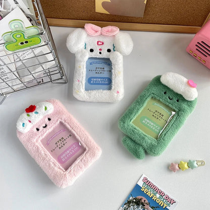 Cute Plush Photo Card Holder - Kpop Idol Bus Card Protector & Picture Album Case