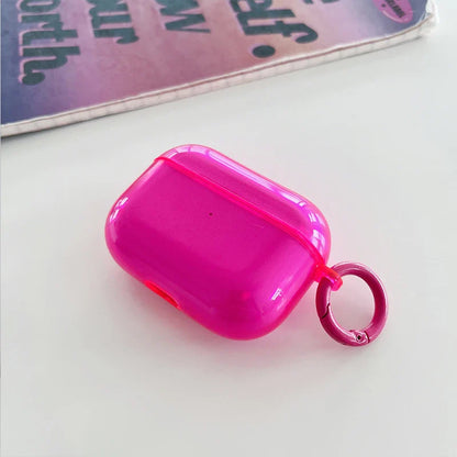 Fluorescent Candy Color Earphone Cover for Apple AirPods 1/2/3/4 & Pro 3 — Crystal Clear Soft TPU Transparent Protective Case