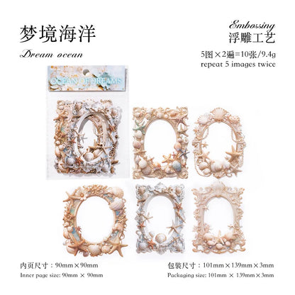10 Pcs 3D Hollow Frame Card Paper for DIY Scrapbooking, Handmade Diary & Junk Journal Accessories