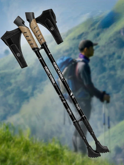 2PCS Nordic Walking Poles — Telescopic 7075 Aluminum Trekking Sticks for Hiking & Senderismo