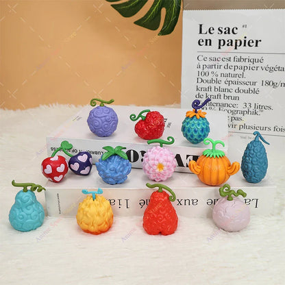 12pcs One Piece Devil Fruit Figures Set – Boa Hancock Love-Love, Robin Flower-Flower, Fish-Fish & Azure Dragon Model Toys