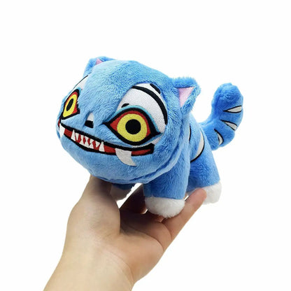 Demons Hunters Purple Tiger Plush Hat with 3 Eyes – Cute Monster Stuffed Toy for Fans & Gifts
