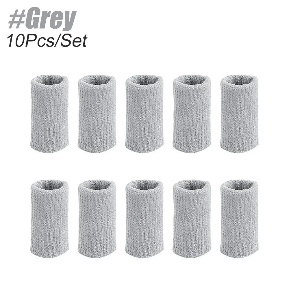10Pcs Finger Sleeves Set – Soft Breathable Nylon Thumb Brace & Elastic Support Tape for Sports & Arthritis Relief