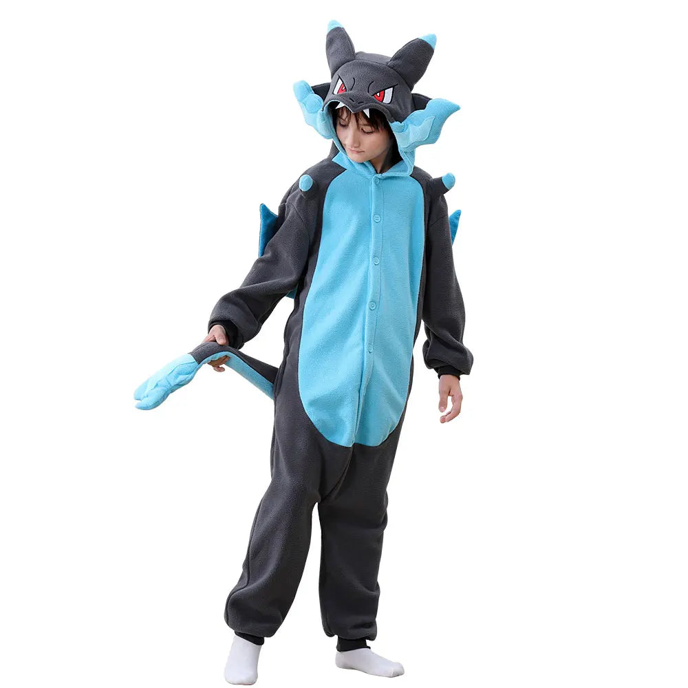 Kids Dragon Cosplay Onesie - Cute Halloween Anime Jumpsuit Costume for Boys & Girls