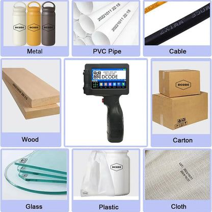 DCODE 1755PLUS Portable Handheld Inkjet Printer – 12.7mm Text, QR, Barcode, Logo & Date Printing Machine
