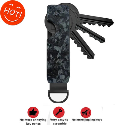 Compact Metal Key Organizer – Minimalist Key Case Holder for 2-6 Keys, Secure Keychain