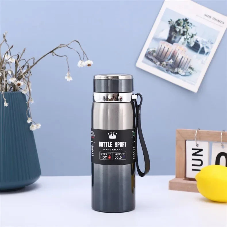 1000ml Stainless Steel Thermal Bottle – Double Wall Vacuum Insulated Leakproof Thermos for Coffee & Tea, Office Travel Flask