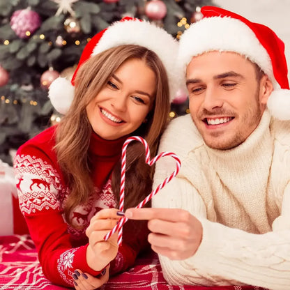 100/10pcs Christmas Candy Cane Ornaments – Plastic Twisted Hanging Decorations for Tree & Party Favors