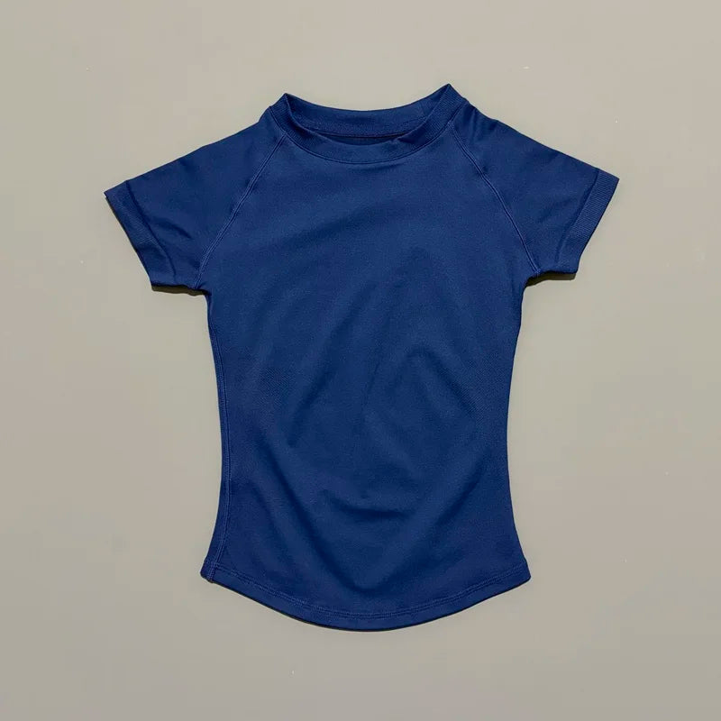 HISTELLO Women’s Sports T-Shirt - Short Sleeve Gym Yoga Workout Top for Running & Fitness Activewear