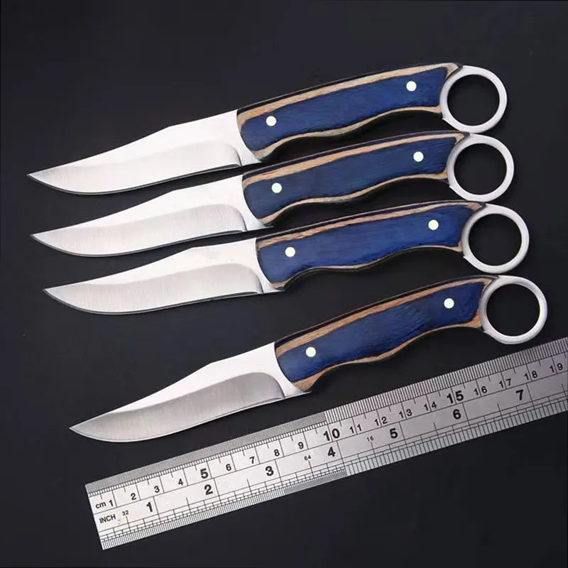 7.6 Inch Stainless Steel Fruit Knife: Sharp Blade with Wood Handle - Multipurpose Knife for Family and BBQ