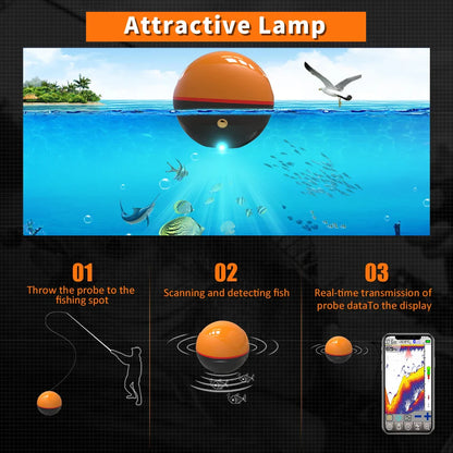 Erchang F68 WIFI Fish Finder – 100M Wireless Echo Sounder for Lake & Sea Fishing, Compatible with iOS & Android
