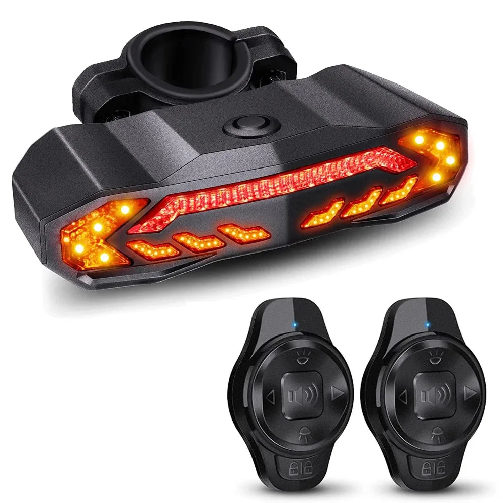 Rockbye Rechargeable Wireless Bike Tail Light with Turn Signals, Anti-Theft Alarm & Bicycle Safety Light