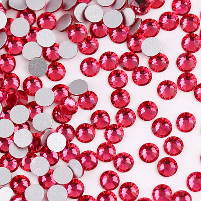 Glass Crystal Flatback Rhinestones SS6–SS30 Set – 7 Sizes Non-Hotfix Round Nail Art Beads for DIY Crafts & Decoration