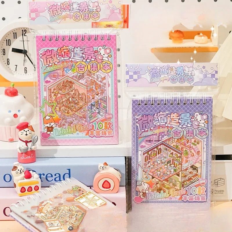NEW 20Pcs 20-in-1 Cartoon Landscape Sticker Book – DIY 3D Pocket Cabin Scene Stickers for Kids Gift