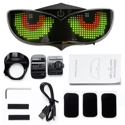 Smart LED Helmet Display Light Panel – Customizable Pattern Safety Light for Bicycle, Scooter & Skateboard (Helmet Not Included)
