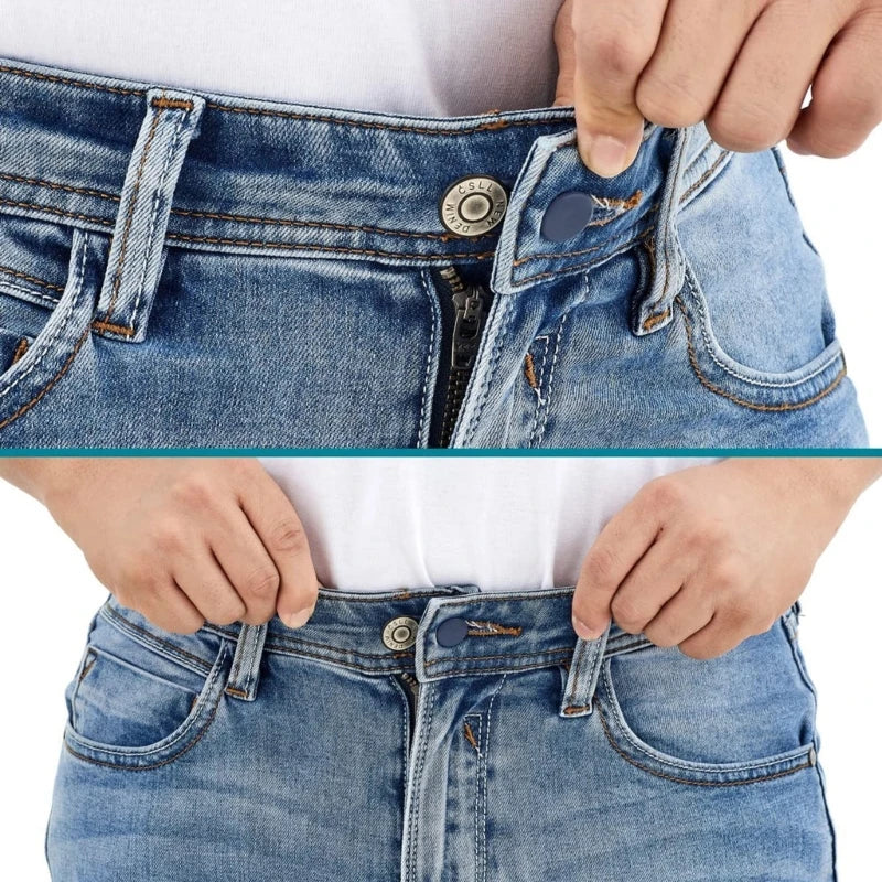 Flexible Waist Extenders for Jeans & Pants - 15mm/18mm Buttons for Women & Men, Ideal for Pregnancy, Skirts - Model 87HA